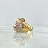 Anillo Bolsa Dinero 10.4gr / T12 / Circones Blancos Tres Oros 18K