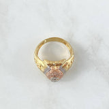 Anillo Bolsa Dinero 10.4gr / T12 / Circones Blancos Tres Oros 18K