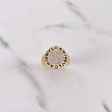 Anillo Circulo BV 5.6gr / T7 / Circones Blancos Oro Amarillo 18K &
