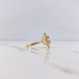 Anillo Lineas Verticales 3.25gr / T7 1/2 / Circones Verdes Oro Amarillo 18K &