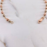 Pulso Tipo Militar 3.45gr / 20cm / 3.5mm Bolas Diamantadas Tres Oros 18K &