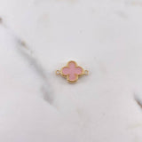 Herraje Trebol 0.9gr / 1.7cm / Electroestatico Rosado Oro Amarillo 18K &