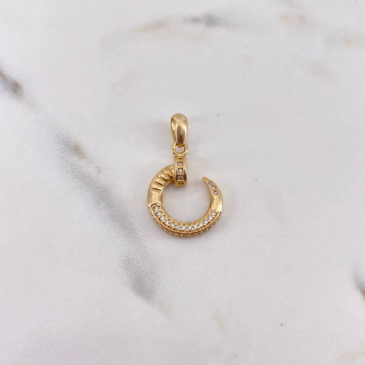 Dije Clavo 2.8gr / 2.7cm / Circones Blancos Oro Amarillo 18K