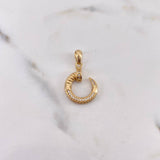Dije Clavo 2.8gr / 2.7cm / Circones Blancos Oro Amarillo 18K