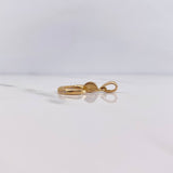 Dije Clavo 2.8gr / 2.7cm / Circones Blancos Oro Amarillo 18K