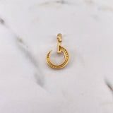 Dije Clavo 2.8gr / 2.7cm / Circones Blancos Oro Amarillo 18K