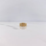 Dije Aro Tornillo 2.9gr / 1.2cm / Circones Blancos Oro Amarillo 18K &