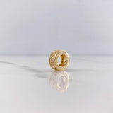 Dije Aro Tornillo 2.9gr / 1.2cm / Circones Blancos Oro Amarillo 18K &