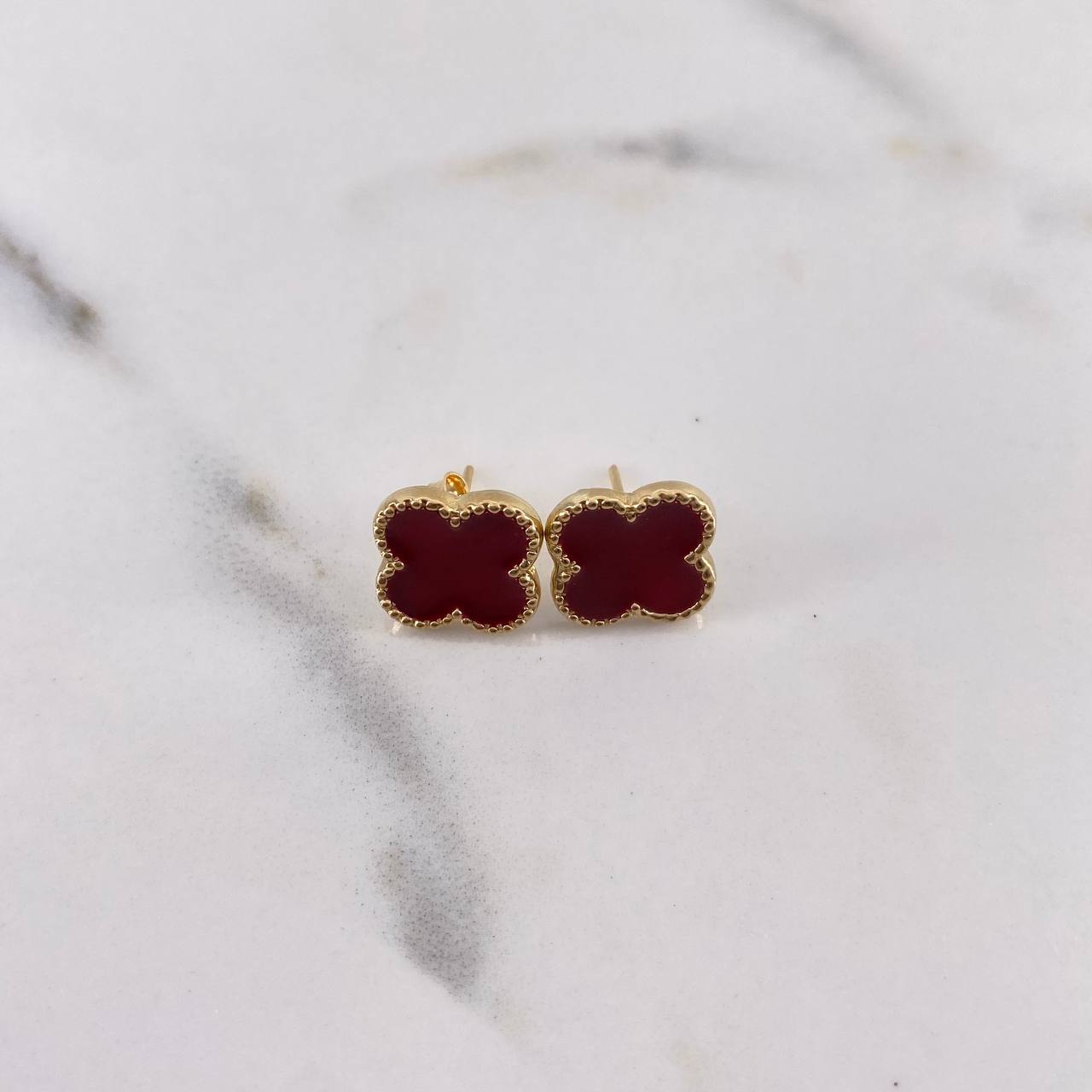 Topos Trebol  2.2gr / Electroestatico Rojo Oro Amarillo 18K &