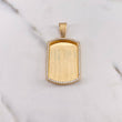 Dije Placa Rectangular 10.65gr / 4.6cm-3.3*2.4cm / Circones Blancos Oro Amarillo 18K &