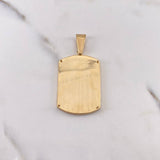 Dije Placa Rectangular 10.65gr / 4.6cm-3.3*2.4cm / Circones Blancos Oro Amarillo 18K &