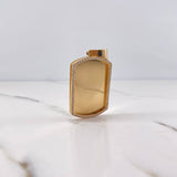 Dije Placa Rectangular 10.65gr / 4.6cm-3.3*2.4cm / Circones Blancos Oro Amarillo 18K &