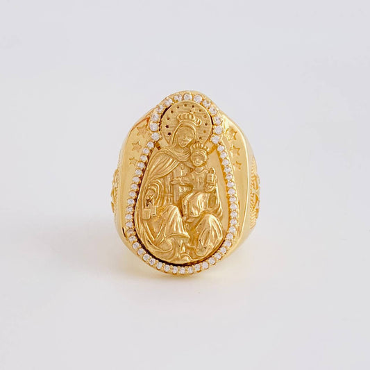 Anillo Virgen del Carmen 16g / T8 1/4 Oro Amarillo 18K