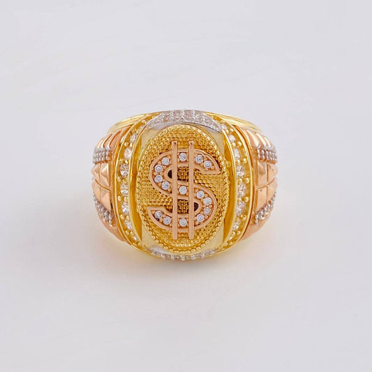 Anillo Signo Peso 10.45g / T8 1/2 Tres Oros 18K