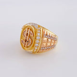 Anillo Signo Peso 10.45g / T8 1/2 Tres Oros 18K
