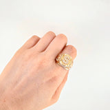 Anillo Signo Peso 10.45g / T8 1/2 Tres Oros 18K