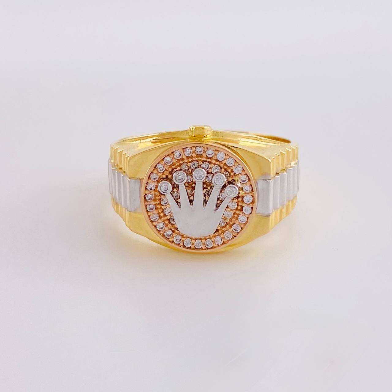 Anillo Correa Corona 6.8g / T8 Tres Oros 18K