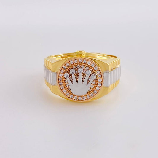 Anillo Correa Corona 7.35g / T9 Tres Oros 18K