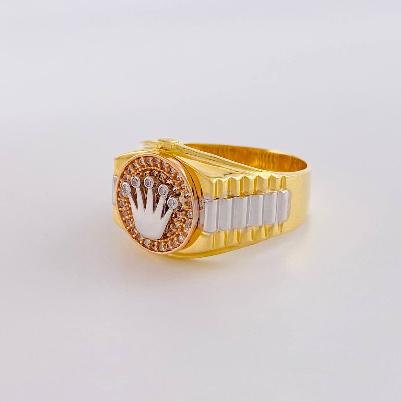 Anillo Correa Corona 6.8g / T8 Tres Oros 18K