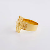 Anillo Cruz Cristo 4.1g / T7 3/4 Oro Amarillo 18K