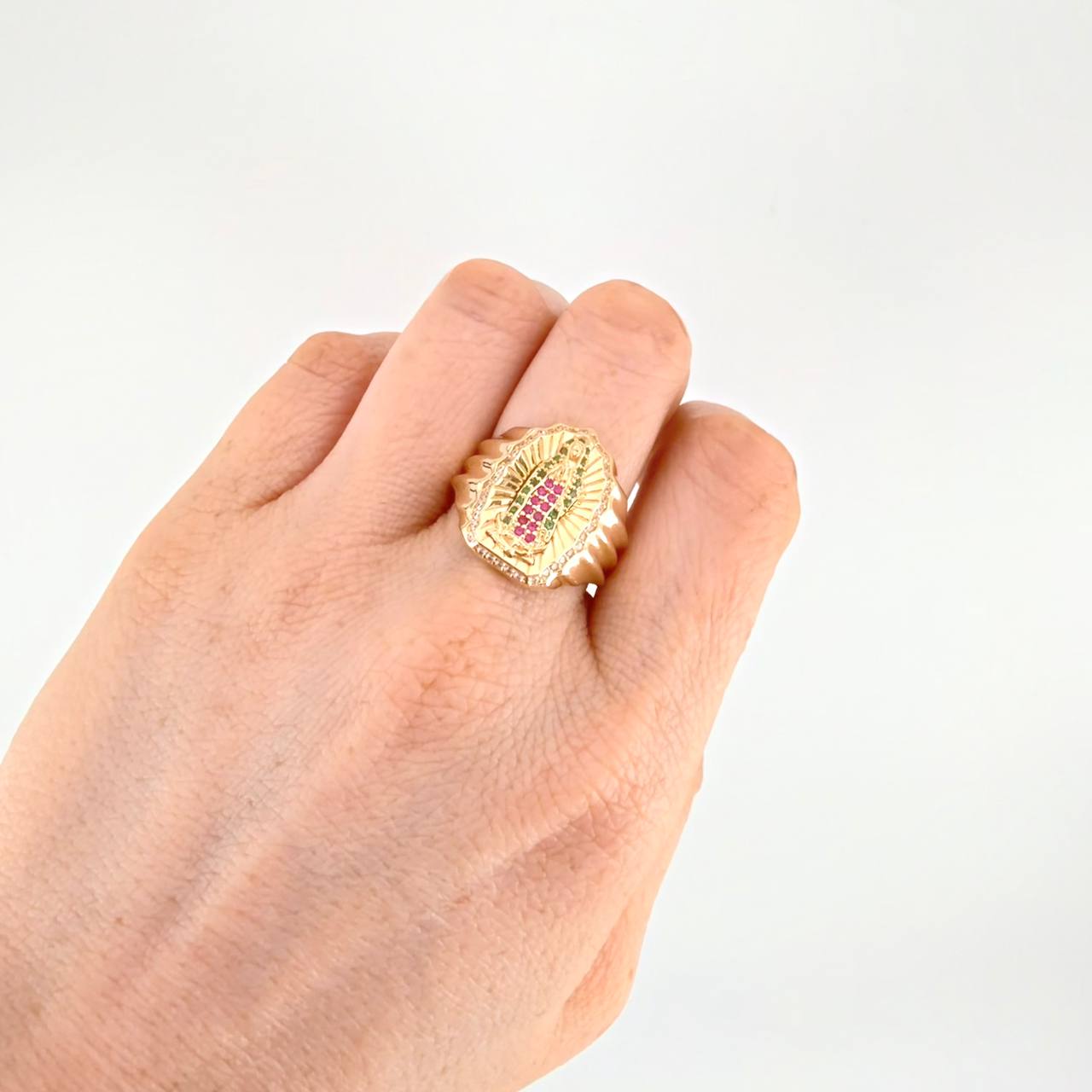 Anillo Virgen Guadalupe 6.55g / T7 1/4 Oro Amarillo 18K