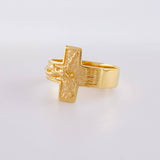 Anillo Cruz Cristo 4.25g / T8 1/2 Oro Amarillo 18K