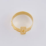 Anillo Cruz Cristo 4.75g / T10 3/4 Oro Amarillo 18K