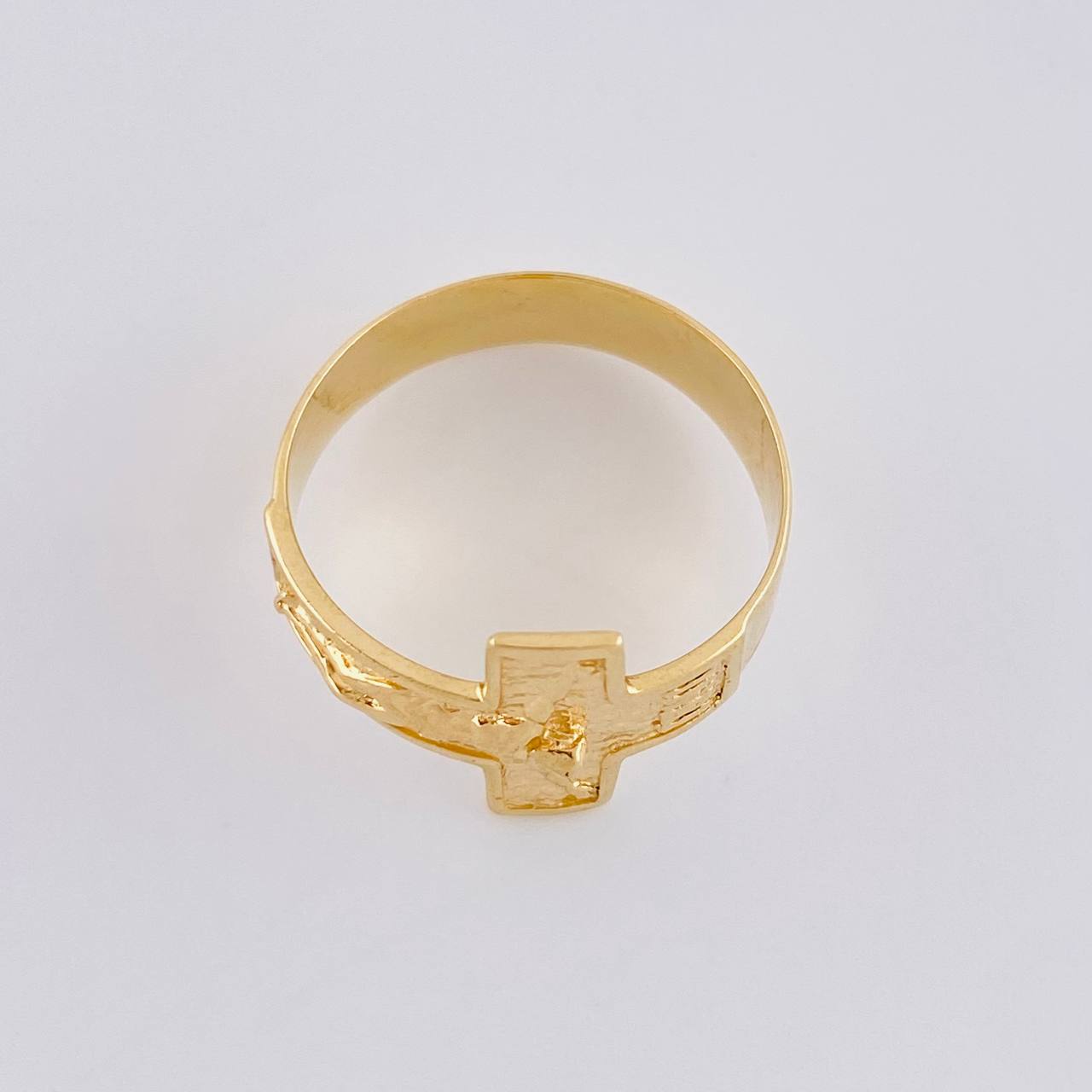 Anillo Cruz Cristo 2.5g / T6 1/2 Oro Amarillo 18K