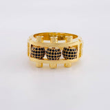 Anillo Trio Bolas de Fuego 13.85g / T9 Oro Amarillo 18K