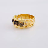 Anillo Trio Bolas de Fuego 13.85g / T9 Oro Amarillo 18K