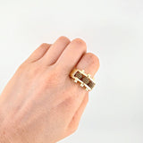 Anillo Trio Bolas de Fuego 13.85g / T9 Oro Amarillo 18K