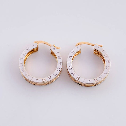 Candongas Rustica  8.6g / 2.2cm Dos Oros Blanco Rosa 18K