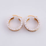Candongas Rustica  8.6g / 2.2cm Dos Oros Blanco Rosa 18K