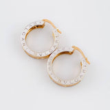 Candongas Rustica  8.6g / 2.2cm Dos Oros Blanco Rosa 18K