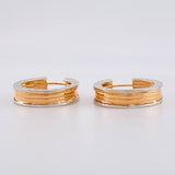 Candongas Rustica  8.6g / 2.2cm Dos Oros Blanco Rosa 18K