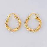 Candongas Trenzada Mate 3.1g / 2.2cm Tres Oros 18K