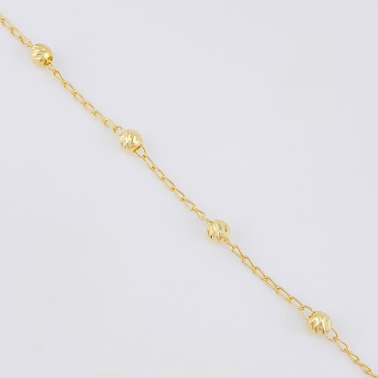 Cadena Tipo Militar Diamantada 4.45g / 46cm / 1.3mm Oro Amarillo 18K