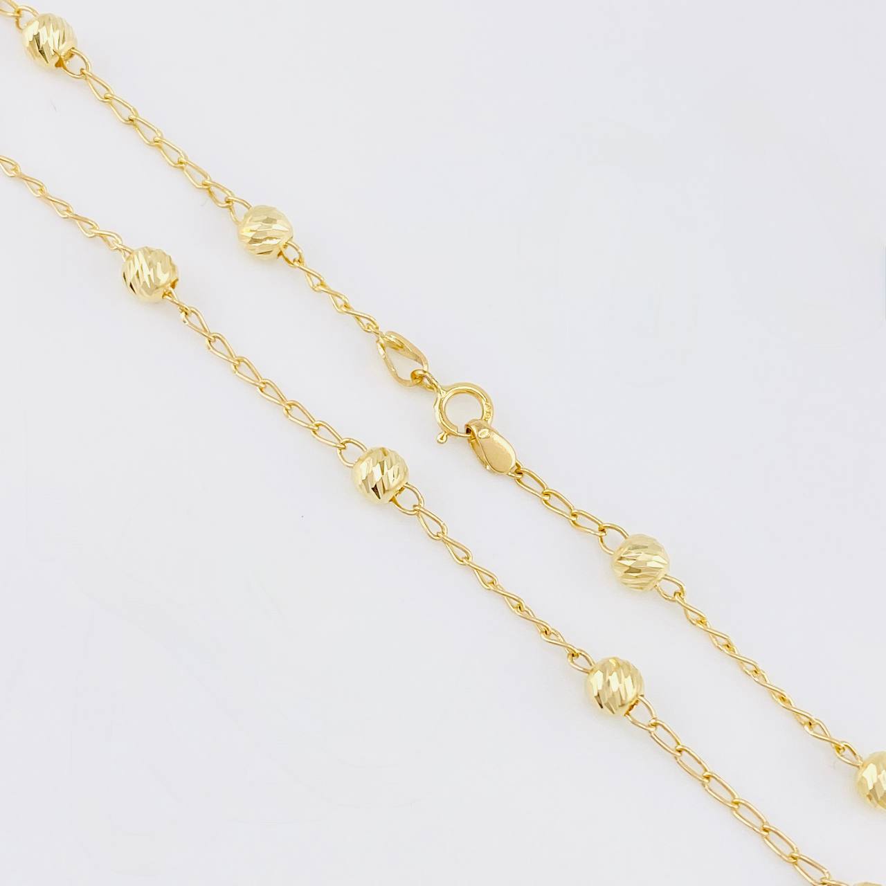 Cadena Tipo Militar Diamantada 4.45g / 46cm / 1.3mm Oro Amarillo 18K