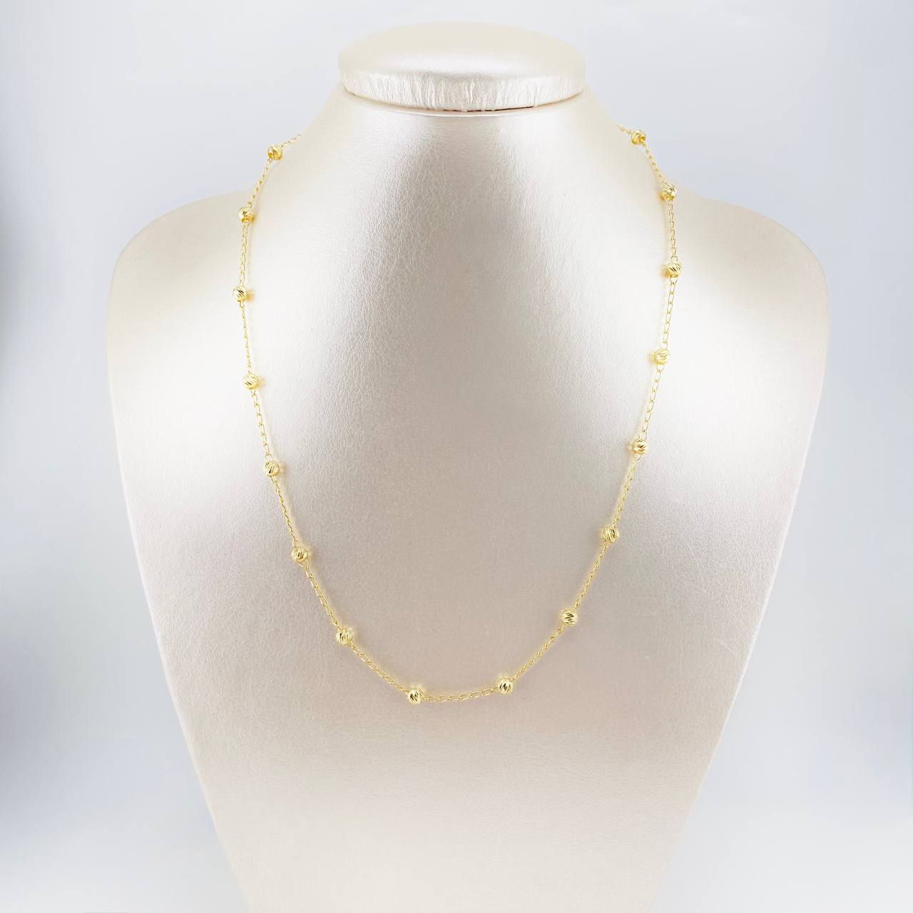 Cadena Tipo Militar Diamantada 4.45g / 46cm / 1.3mm Oro Amarillo 18K