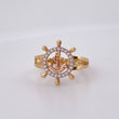 Anillo Timon Ancla 2.85gr / T7 / Circones Blancos Tres Oros 18K $