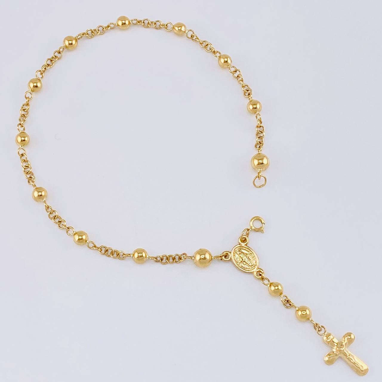 Pulso Denario Virgen Milagrosa 3.85 g / 20.9 cm / 4 mm Oro Amarillo 18K