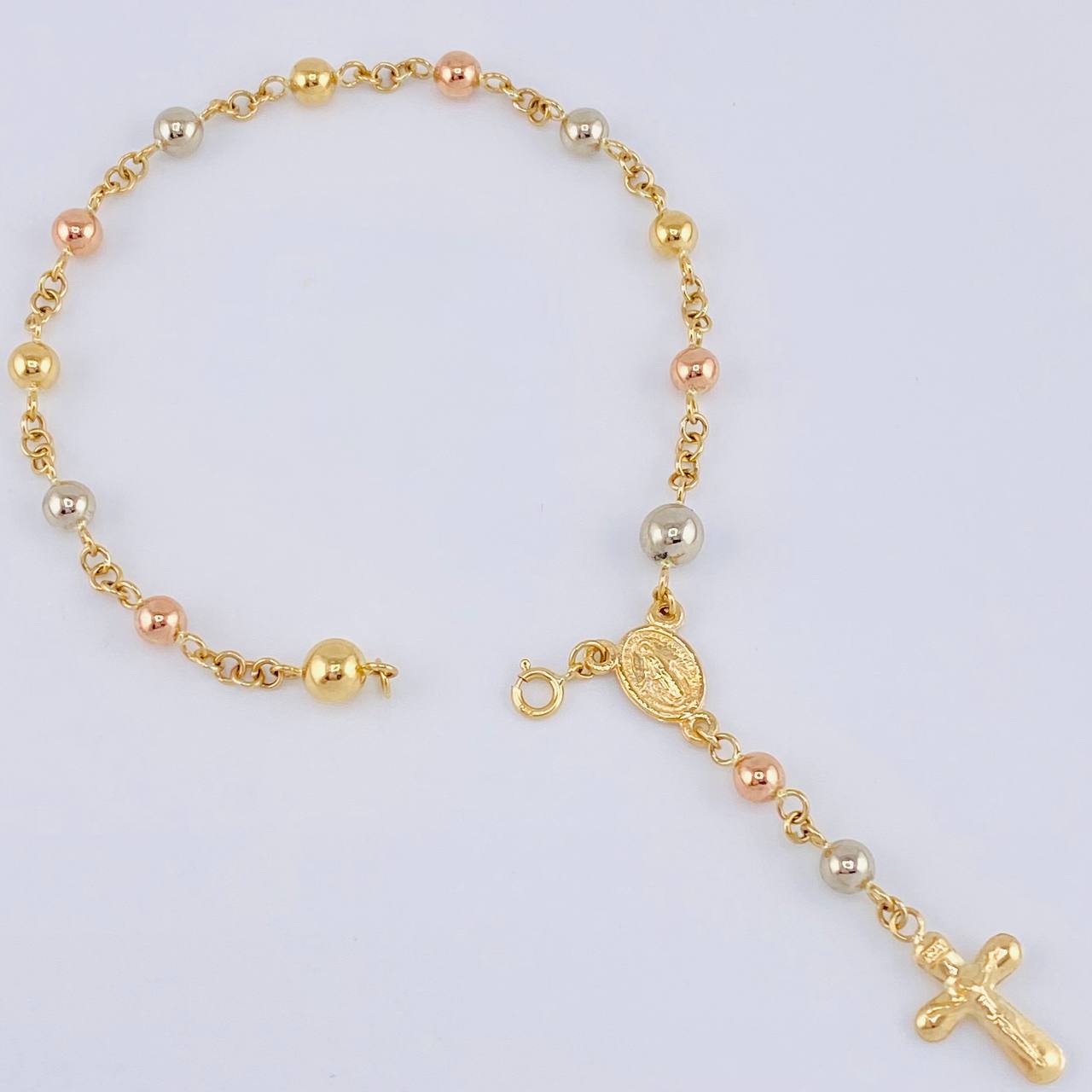 Pulso Denario Virgen Milagrosa 3.5 g / 17.2 cm / 4 mm Tres Oros 18K