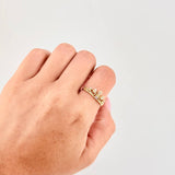 Anillo Corona Tiara Tres Hojas 1.95 g / T7 3/4 Oro Amarillo 18K