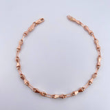 Pulso Rustico Reloj De Arena 3.85gr / 21.2cm / 2.5mm Punteado Oro Rosa 18K &