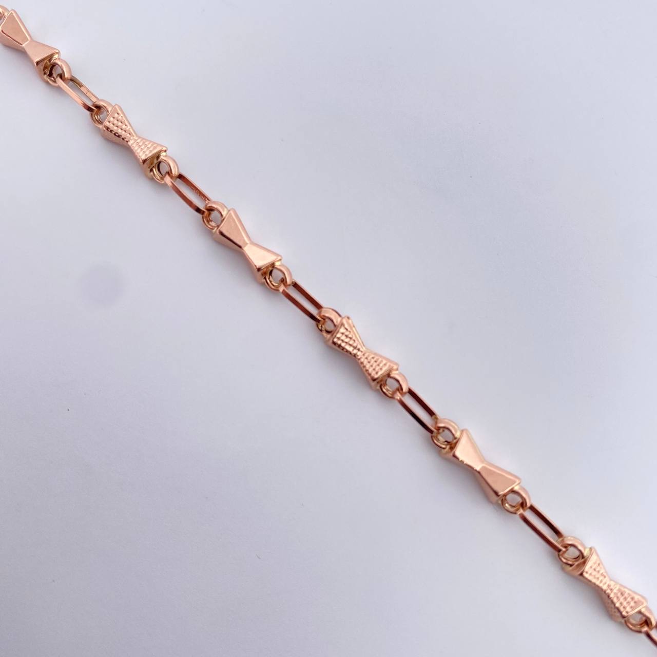 Pulso Rustico Reloj De Arena 3.85gr / 21.2cm / 2.5mm Punteado Oro Rosa 18K &