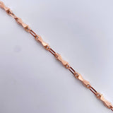 Pulso Rustico Reloj De Arena 3.85gr / 21.2cm / 2.5mm Punteado Oro Rosa 18K &