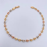 Tobillera GC 5.7gr / 25.1cm / 4.5mm Diamantado Tres Oros 18K &