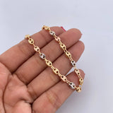 Tobillera GC 5.7gr / 25.1cm / 4.5mm Diamantado Tres Oros 18K &