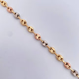 Tobillera GC 5.7gr / 25.1cm / 4.5mm Diamantado Tres Oros 18K &