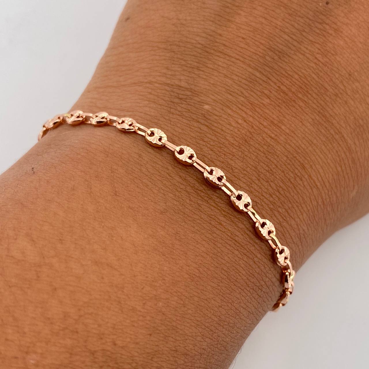 Pulso GC 2.85gr / 20.8cm / 3.2mm Diamantado Oro Rosa 18K &
